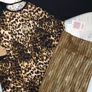 NEW•L•Elegant Bronze & Gold Shimmer Cassie Pencil Skirt